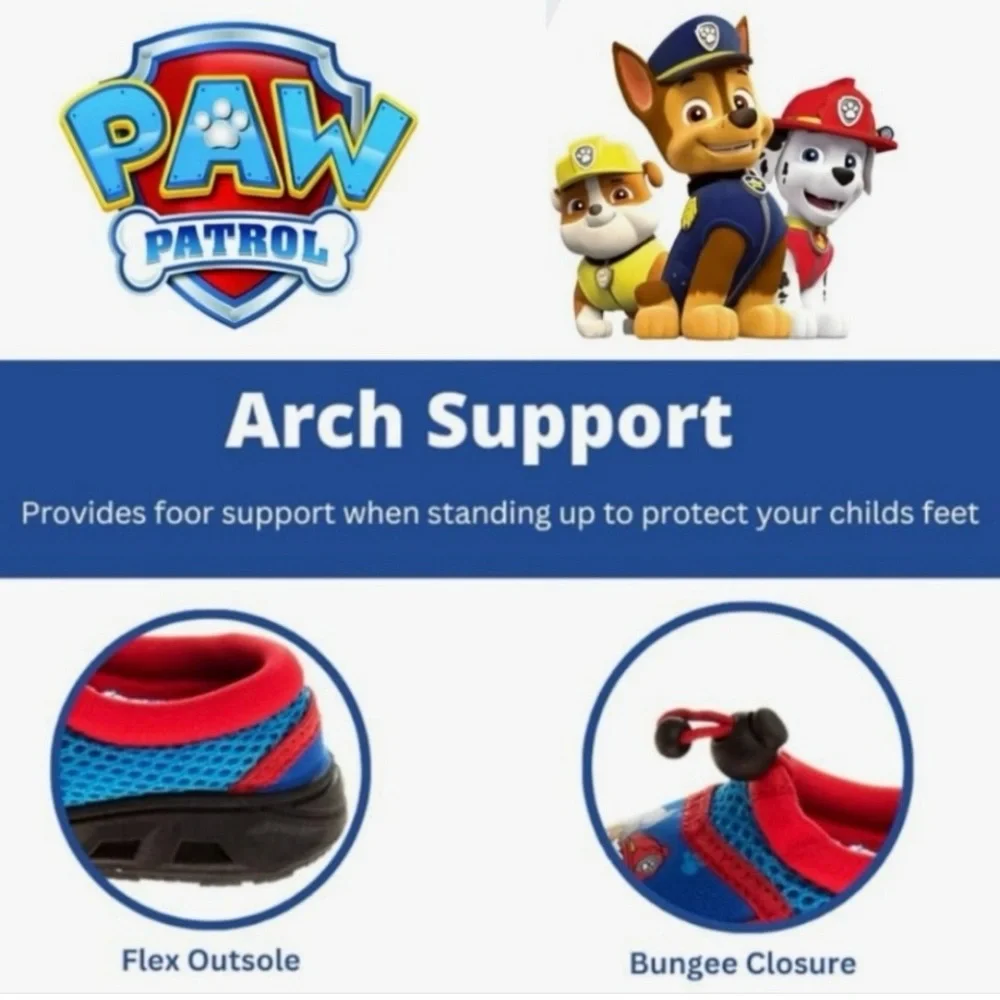 Nickelodeon Paw Patrol Toddler Kids Blue Water Shoes Size 7-8 Summer Beach NWT